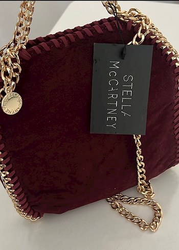 Stella McCartney Zincir Detayli Bordo Suet Kadin Canta