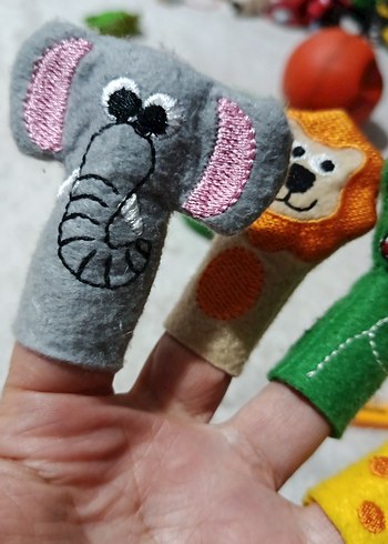 Renkli Hayvan Figürlü Parmak Kuklaları - Görsel 2