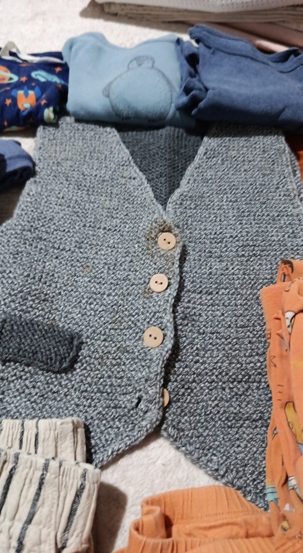 Kız Çocuk Mavi Baskılı Kemerli Askısız Atlet - Görsel 2