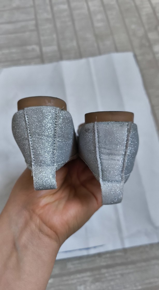 Kız Çocuk Gri Tokalı Babet Ayakkabı - Görsel 5