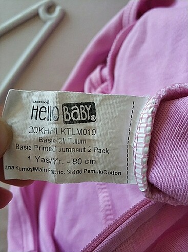 HelloBaby Kız bebek fermuarlı tulum