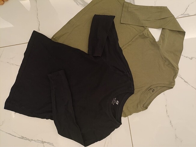 6 Yaş Beden H&M basic uzun kollu 3'lü tişört