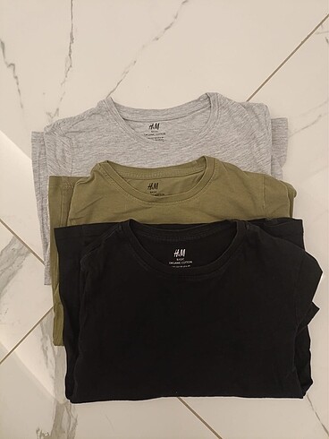 H&M basic uzun kollu 3'lü tişört