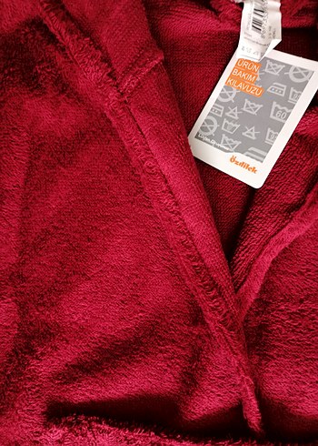 Özdilek Bordo Kapüşonlu 5_6 yaş bornoz - Görsel 2