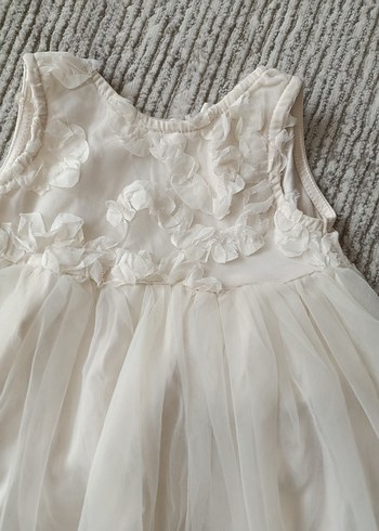 Kız Çocuk Beyaz Dantel Detaylı Elbise - Görsel 2