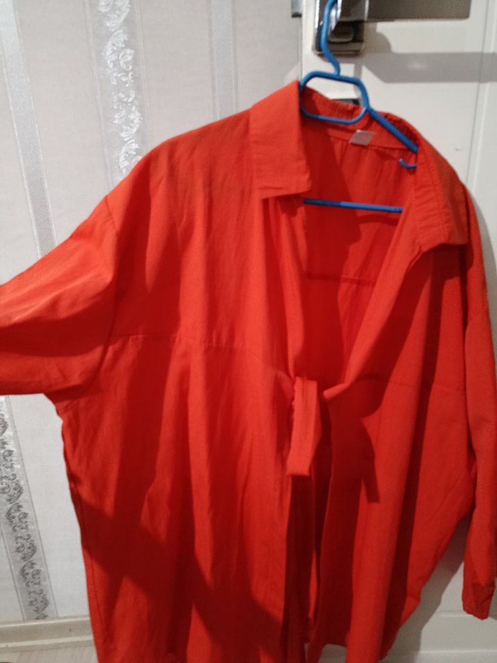 TuruncuUzun Kollu Keten Gömlek - Görsel 4