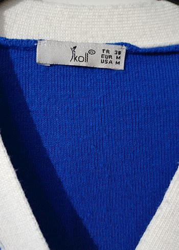 Mavi düğmeli Triko kadın hırka - Görsel 3