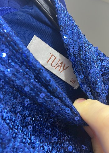 SaksParlak payetli Uzun Abiye Elbise - Görsel 6