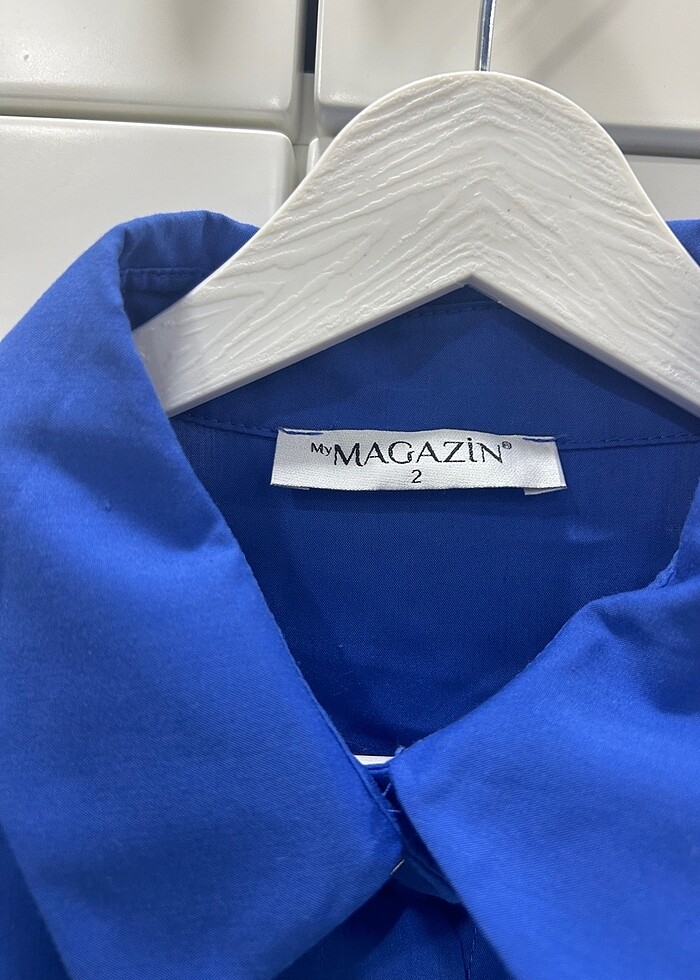 Mavi swaroski taşlı gömlek - Görsel 4