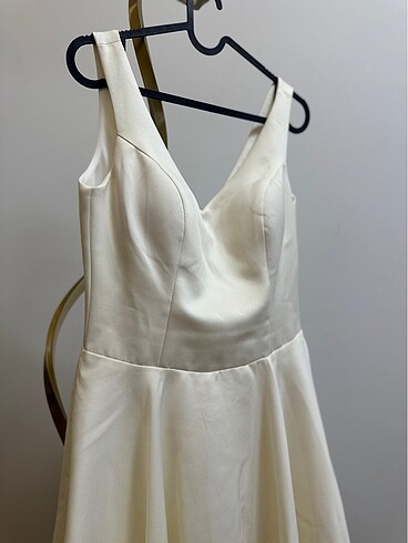 Beyaz Saten Abiye Elbise - Görsel 2