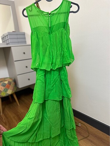 Yeşil Tül Elbise - Görsel 6