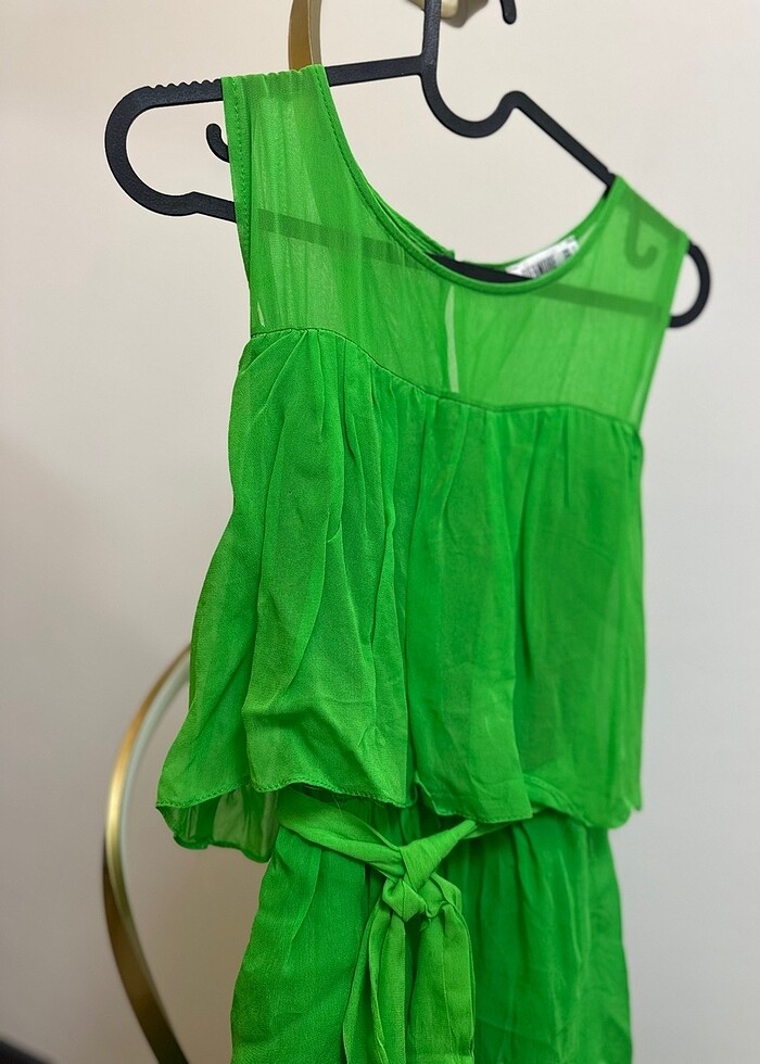 Yeşil Tül Elbise - Görsel 3