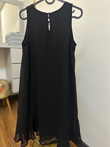 Saten Siyah Elbise - Görsel 2