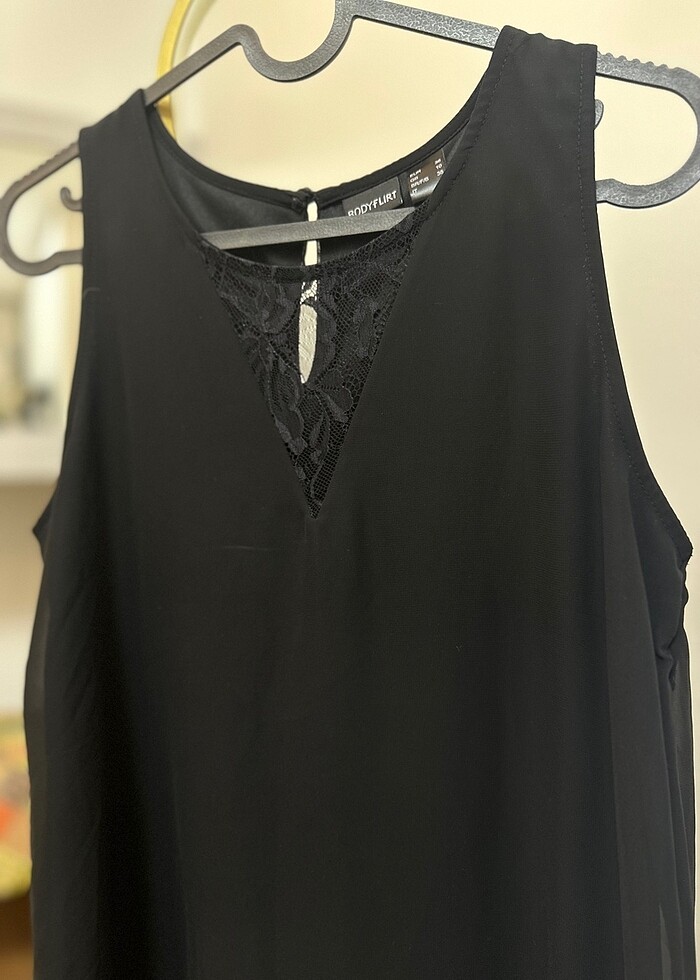 Saten Siyah Elbise - Görsel 3