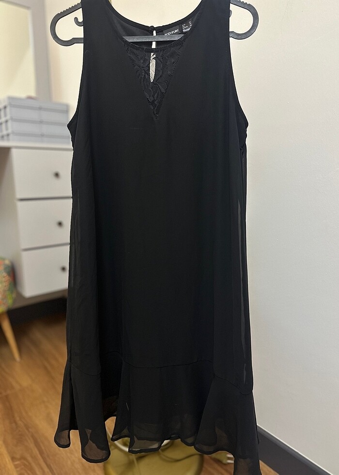 Saten Siyah Elbise - Görsel 4