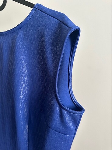 Simli Mavi Elbise - Görsel 4