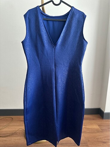 Simli Mavi Elbise - Görsel 6