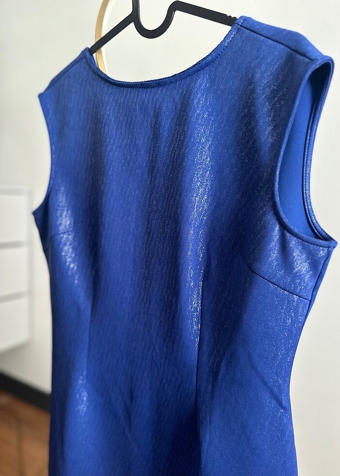 Simli Mavi Elbise - Görsel 2