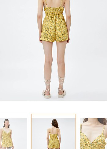 koton Sarı Bağcıklı Mini Tulum - Görsel 2