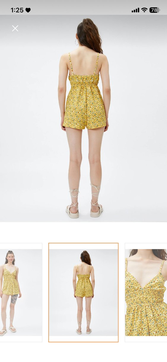 koton Sarı Bağcıklı Mini Tulum - Görsel 2