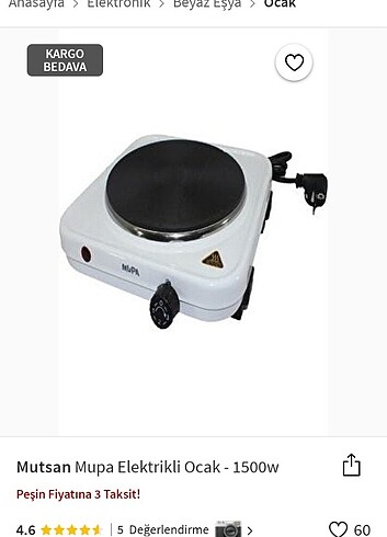 Tekli Elektrikli Ocak 