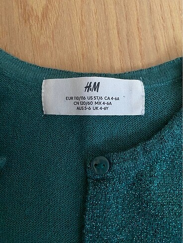 H&M H&M kız çocuk yeşil hırka 4-6 yaş