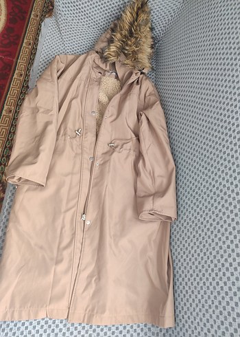 Bej Kadın Midi Parka Kürklü - Görsel 5