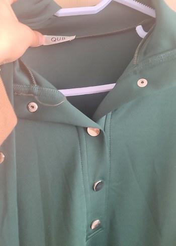 Düğmeli Yeşil Uzun Kadın Elbise - Görsel 8