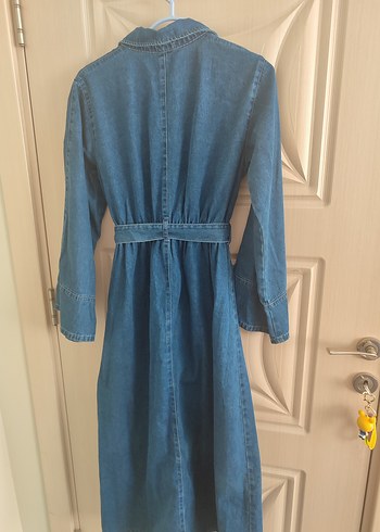 Uzun Kollu Kemerli Hamile Kot Tulum - Görsel 6