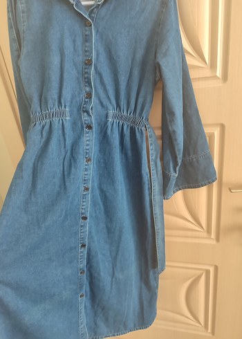 Uzun Kollu Kemerli Hamile Kot Tulum - Görsel 5