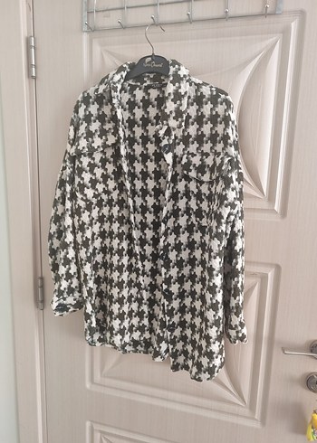 haki Desenli Kadın Uzun Kollu Gömlek - Görsel 3