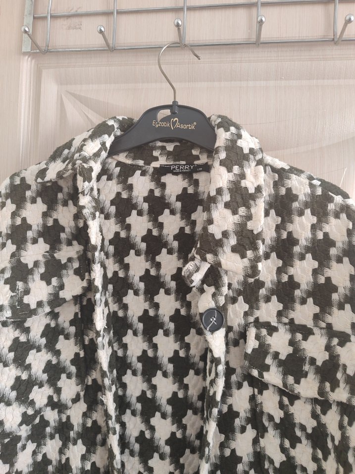 haki Desenli Kadın Uzun Kollu Gömlek - Görsel 4