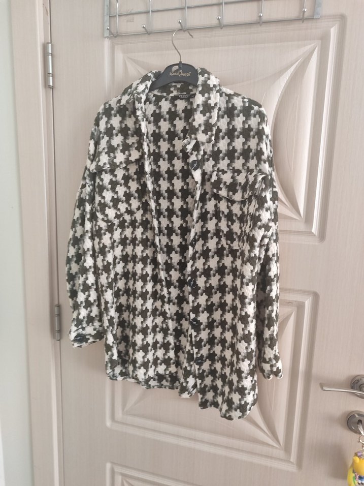 haki Desenli Kadın Uzun Kollu Gömlek - Görsel 2