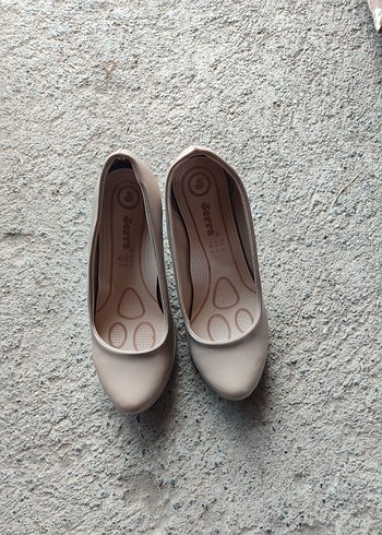 Bej Kadın Dolgu Topuklu ayakkabı - Görsel 3