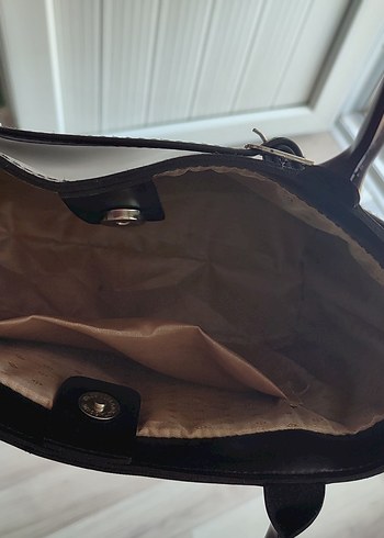 Tokalı Siyah Deri Kadın Çanta - Görsel 6