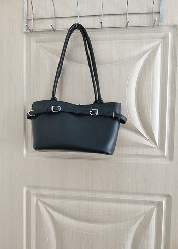 Tokalı Siyah Deri Kadın Çanta - Görsel 2