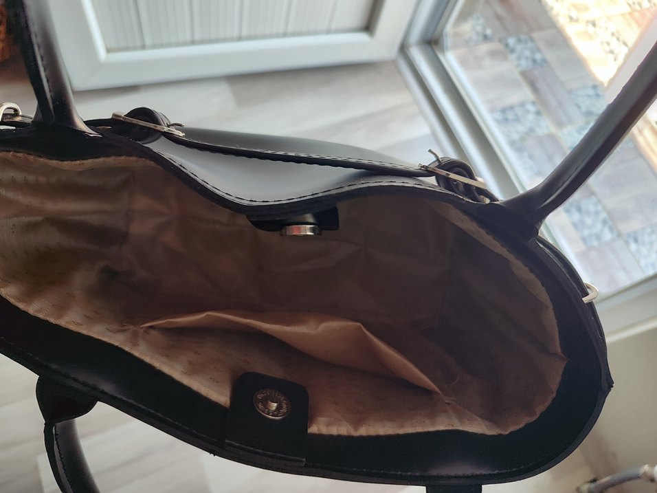 Tokalı Siyah Deri Kadın Çanta - Görsel 5