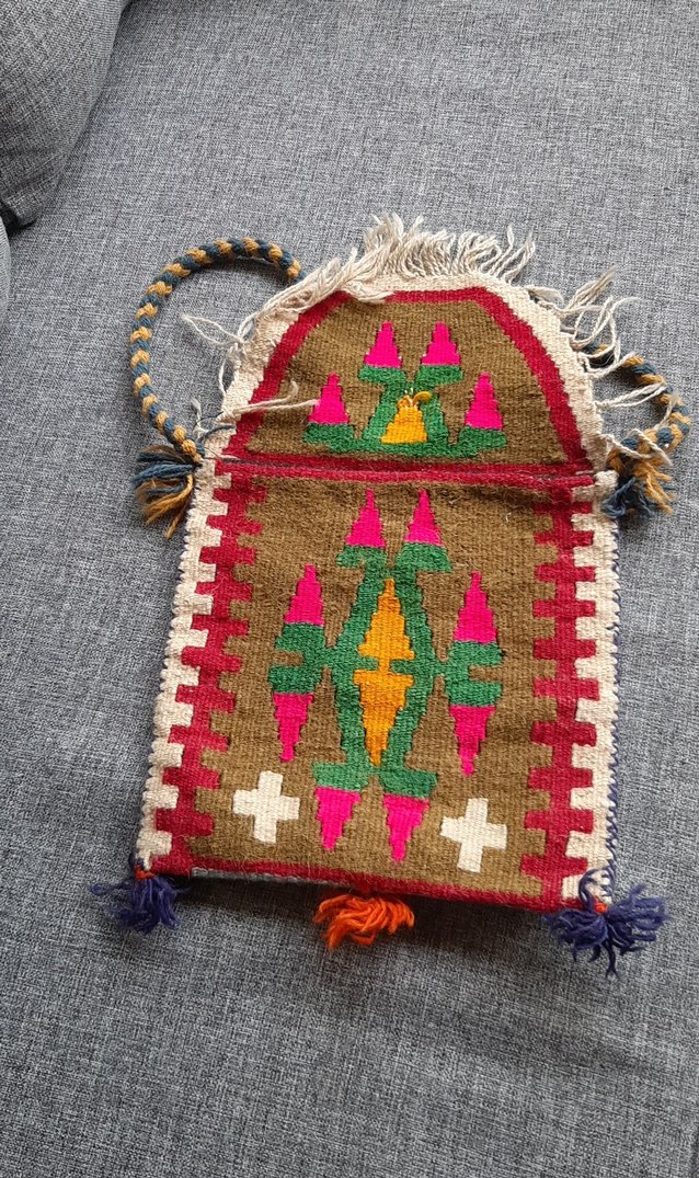 Renkli Nakışlı Bohem Örgü Çanta - Görsel 2