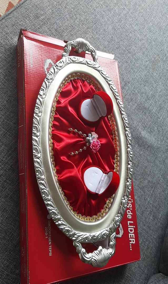 gümüş  nişan tepsisi - Görsel 2