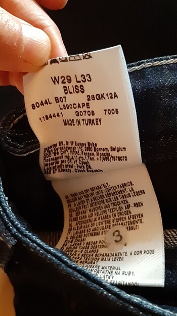 Lacivert Lee marka pantolon bel 78cm boy 92 cm - Görsel 4