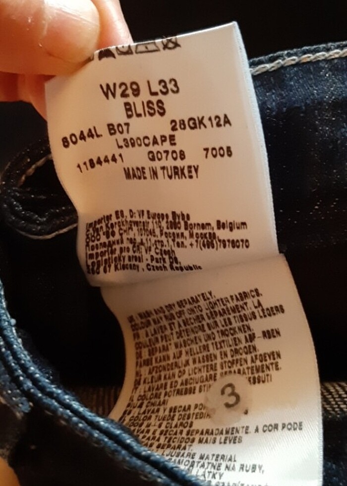 Lacivert Lee marka pantolon bel 78cm boy 92 cm - Görsel 5