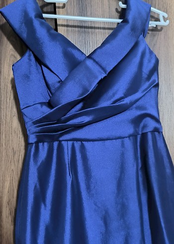 Mavi Drapeli Uzun Abiye Elbise - Görsel 3