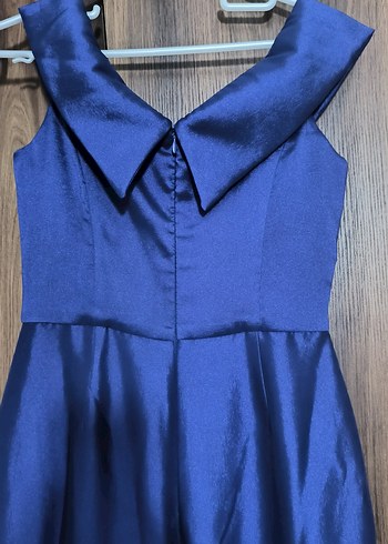 Mavi Drapeli Uzun Abiye Elbise - Görsel 4