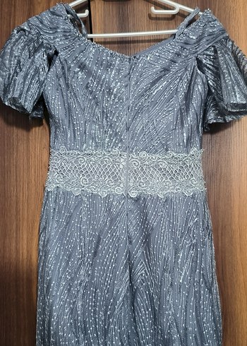 Gri Drapeli Uzun Elbise - Görsel 4