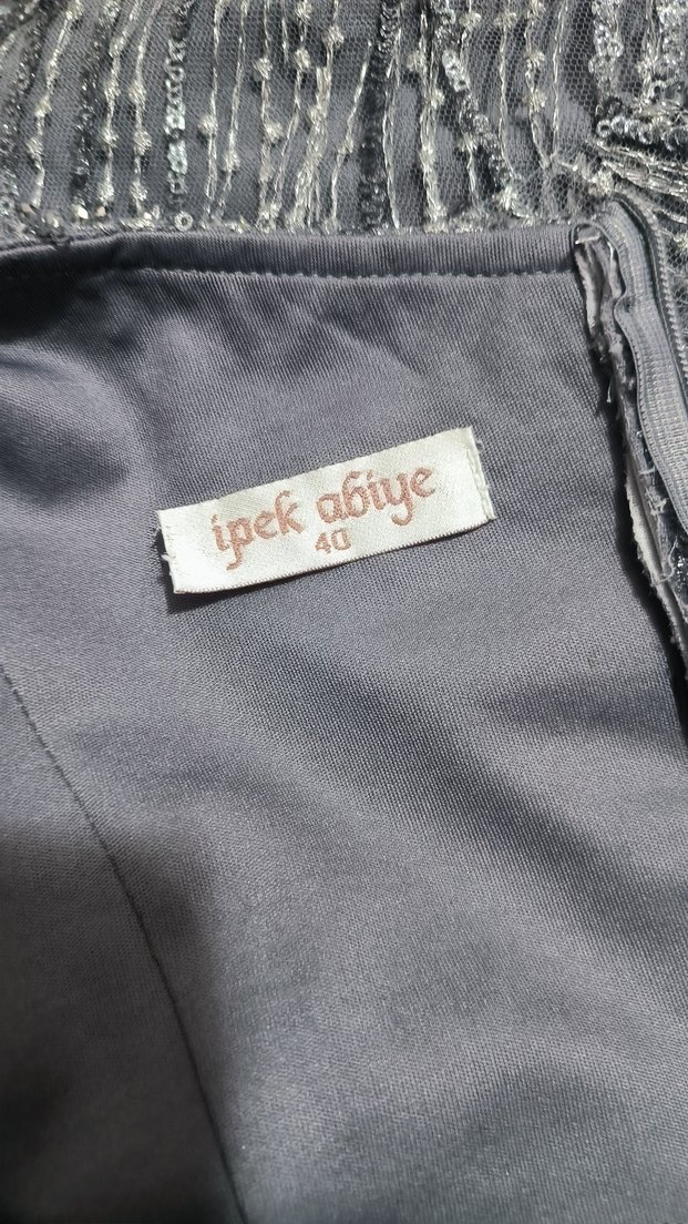 Gri Drapeli Uzun Elbise - Görsel 2