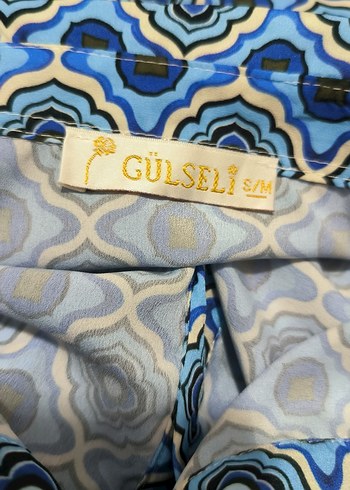 Mavi Desenli Kemerli Mini Bohem Tunik - Görsel 2