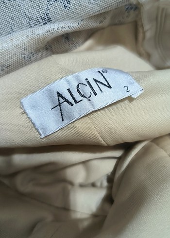 Bej Dantel Detaylı Uzun Abiye Elbise - Görsel 2