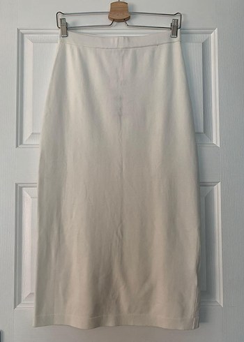 Beyaz Midi Keten Etek - Görsel 2