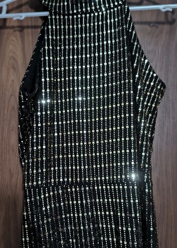 Parlak Gri Yılan Desenli Uzun Abiye Elbise - Görsel 3