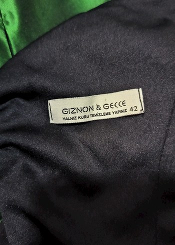 Parlak Yeşil Drapeli Uzun Abiye Elbise - Görsel 2